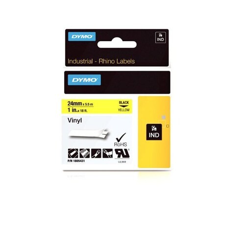 Daimo vinyl tape 24 mm black on yellow