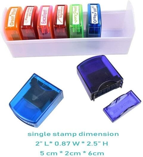 Iwanto Self Inking Motivational Stamp Set for Teachers (8 Pieces)