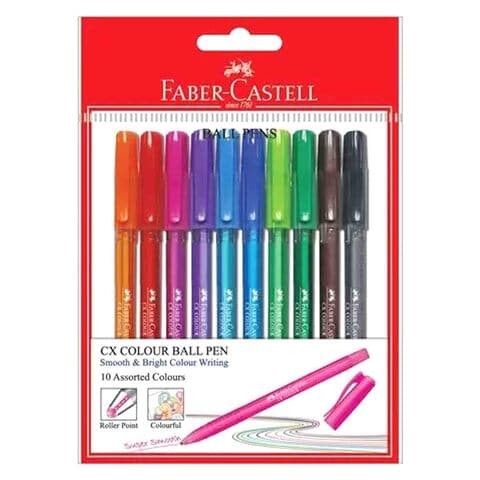 Faber-Castell Ball Pen Color-Assorted Equalizer 10'S Pouch