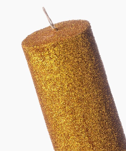 Gold Glitter pillar candle