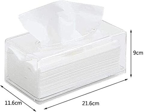 Falcon Clear Acrylic Facial Tissue Box Cover Rectangular Tissue Holder Car Office Home Clear Tissue Holder