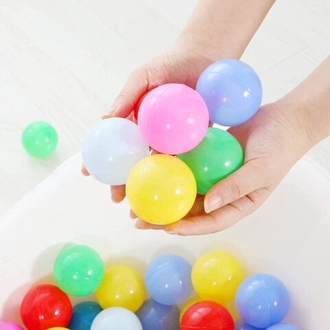 SKY-TOUCH 100pcs Colorful Soft Plastics Ocean Balls Perfect for Playpen and Ball Pit for Babies, Toddlers and Kids