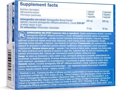 Olimp Ashwagandha 600 Sport Supplement Capsule