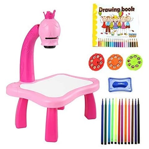 AMERTER DRAWING TOY DRAWING DESK 12 PENS 24 PINK PATTERN