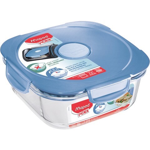 Maped blue glass lunch box