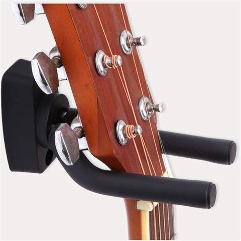 Mike Musical Guitar Stand Holder Wall Display Hook with Screws Fits All Sizes Guitar Bass Mandolin Banjo Ukulele (1 Set, Black) (1-PACK)