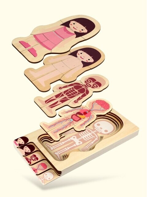 Multi-layer Human Educational Anatomy Body Puzzle - Girl