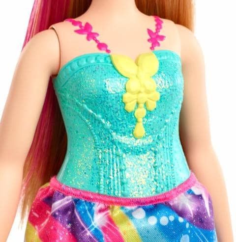 Barbie Dreamtopia Princess Doll, 12", Curved Blond with Pink Hairstyle