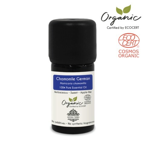 Aroma Tierra Organic Chamomile Oil (German or Blue) - Aroma Tierra - 100% Pure, Natural, Ecocert Certified Organic - 5ml