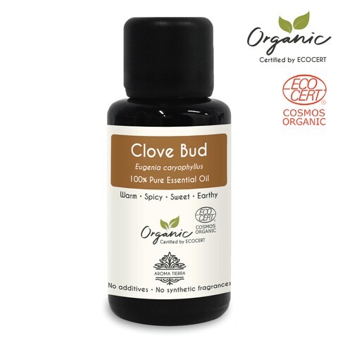 Clove Essential Oil by Aroma Tierra - Aroma Tierra - 100% Pure, Natural, Ecocert Certified Organic - 30ml