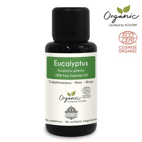 Eucalyptus Essential Oil by Aroma Tierra - Aroma Tierra - 100% Pure, Natural, Ecocert Certified Organic - 30ml