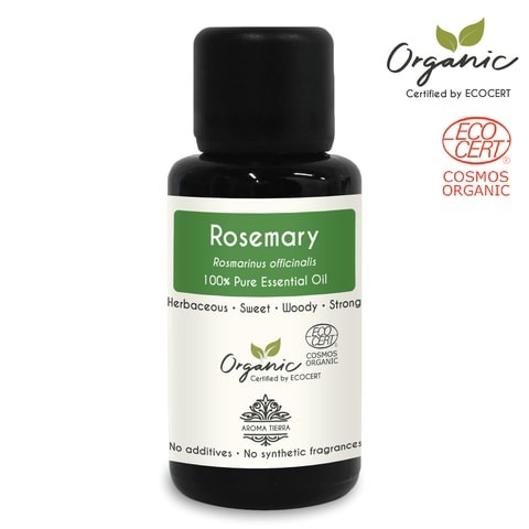 Organic Rosemary Oil from Aroma Tierra (Spain) - Aroma Tierra - 100% Pure, Natural, Ecocert Certified Organic - 30ml