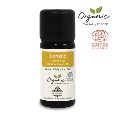 Aroma Tierra (Madagascar) Organic Turmeric Oil - Aroma Tierra - 100% Pure, Natural, Ecocert Certified Organic - 10ml