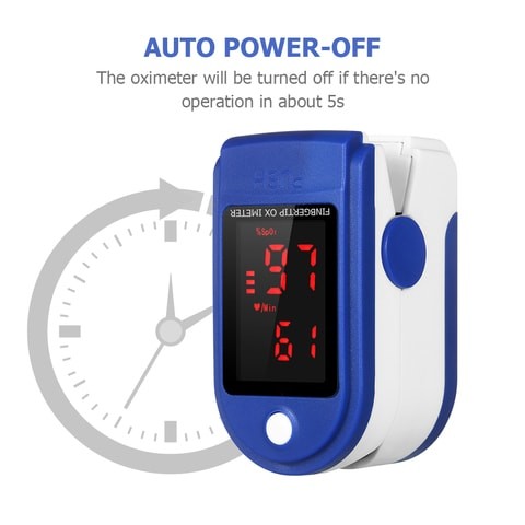 Fingertip LED SpO2 Pulse Oximeter with Cord - Blue