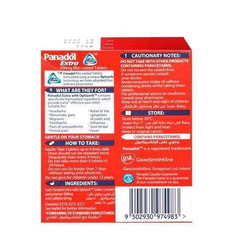 Panadol Extra Tough Pain 72 Tablets