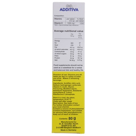 Aditiva Lemon Flavor Vitamin C 80gm