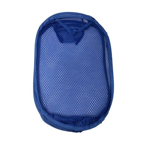 Foldable Mesh Clothes Washing Laundry Basket Blue 36*36*58