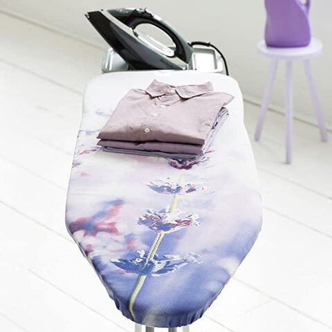 High-Quality Foldable Portable Ironing Board With Steam Iron Rest Blue/White 110x34cm