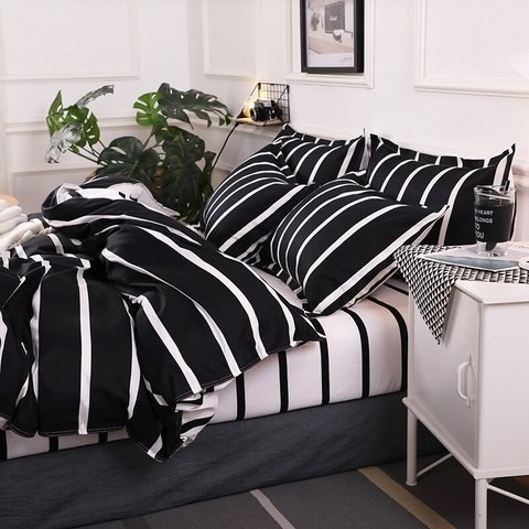 Deals for Less - Double Size, 6-Piece Bedding Set, Striped Design