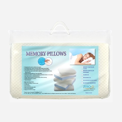 ZERO G MEMORY PILLOW CLASSIC GEL 60x40x16 DOUBLE PC