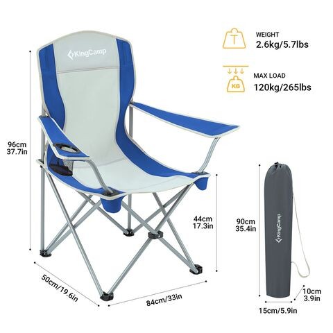 King camp-Classic Arms Folding Camping Chair With Mesh Cup Holder