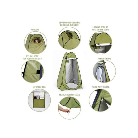 1PC.-Instant Pop Up Green Privacy Tent with Carrying Bag & Built-In Storage Bag, Green.