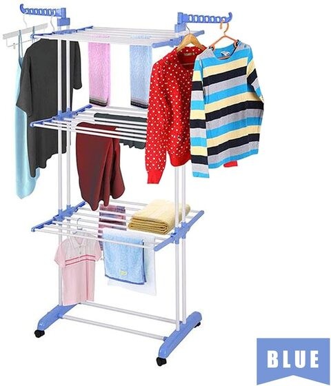 ALISSA 3 Layer Cloth Rack Cloth Drying Racks Cloth Hanging Rack Balcony Cloth Drying Rack(Need Assemble by Yourself)