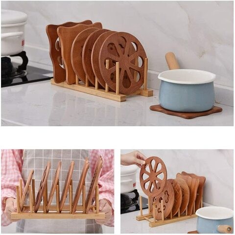 ALISSA Multipurpose Detachable Bamboo Drain Tray Drying Rack Storage Holder Stand for Home Kitchen Cabinets