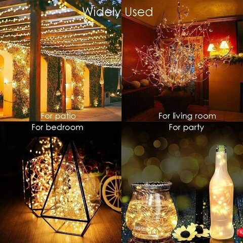 Aiwanto Solar String Lights 100 LED Decoration Lights Garden Night Party Decoration String Lights Outdoor Decoration Lights(Warm White)