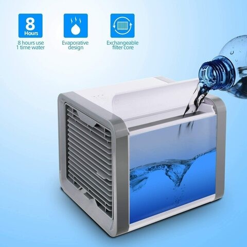 Aiwanto 3 in 1 Mini Air Cooler Air Cooler Humidifier Portable Fan مكيف الهواء مع 7 أضواء ملونة