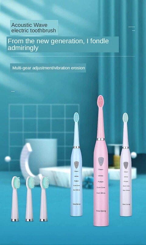 Nstar electric toothbrush adult, replaceable toothbrush head IPX7 Grade waterproof- Long standby power, soft toothbrush electronic toothbrush