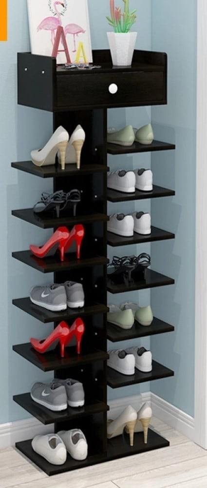 8-Tier Wooden Shoe Rack With Shoe Storage Shelf With Simple Drawer 22 * ​​40 * 122.5 cm White