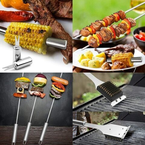 Aiwanto 19Pcs Kitchen Cooking Tools Kitchen Cooking Accessories Kit With Storage Bag Cooking Spoon Knife Set Barbecue Grill Utensils Set for Camping Traveling Gift