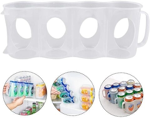 Aiwanto 2Pcs Refrigerator Storage Rack for Bins Beverage Holder for Kitchen 4 Bottle Cola Pepsi Can Holder Storage Box Storage Bins