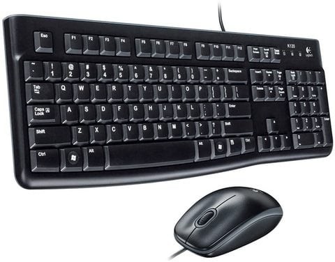 Logitech Combo MK120 Wired Keyboard and Mouse  USB A/E - Black