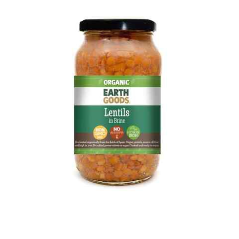 Earth Goods Organic Lentils in Brine Non GMO No Additives High in Iron 345g