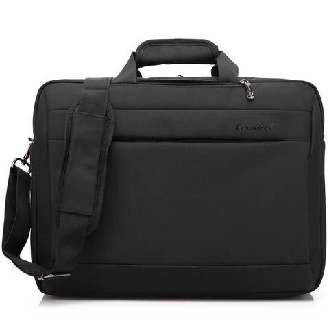 Coolbell - Convertible Laptop Messenger Bag  Oxford Cloth Business Briefcase - Black 17.3&quot;