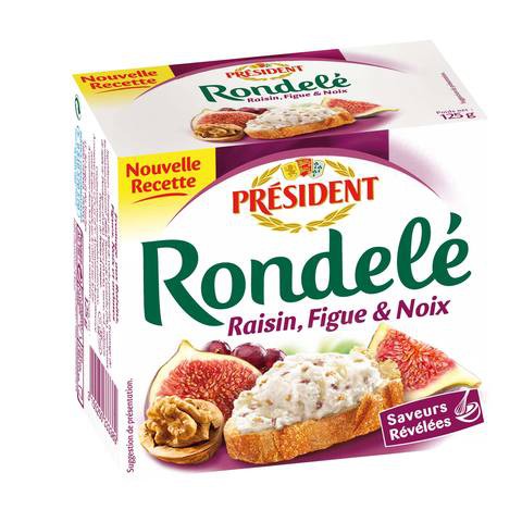 President Rondele Raisin Fig Walnut 125g