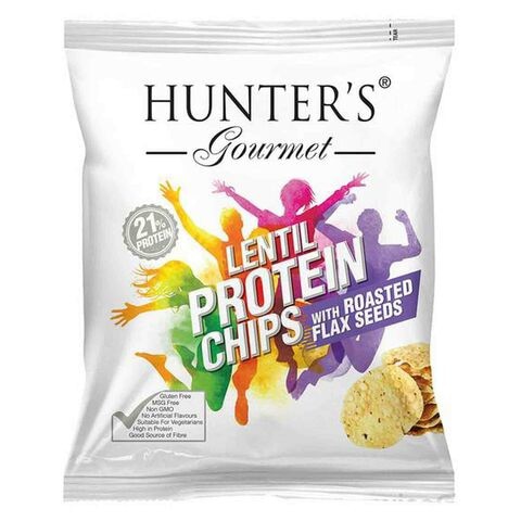 Hunter&rsquo;s Gourmet Lentil Protein Chips With Roasted Flax Seeds 25g