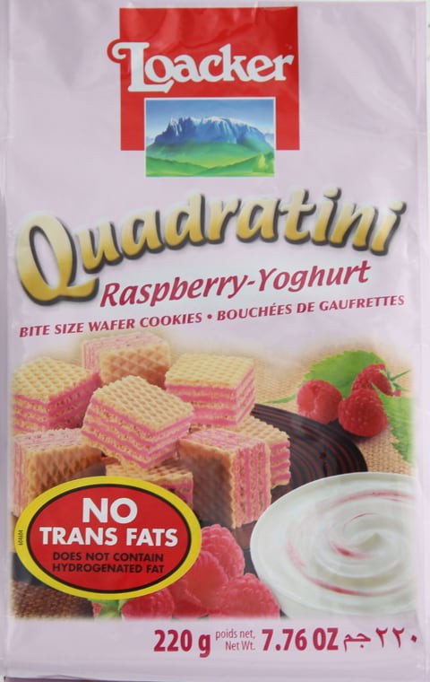 Loacker Quadratini Raspberry Yoghurt Wafer 220g