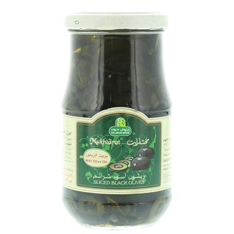 Halwani Bros Mukhtarat with Olive Oil Sliced Black Olives 325g