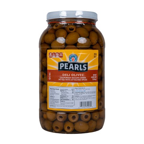 Pearls Green Olives, Pitted, Sea Salt Brine, USA (1.96Kg X 4)