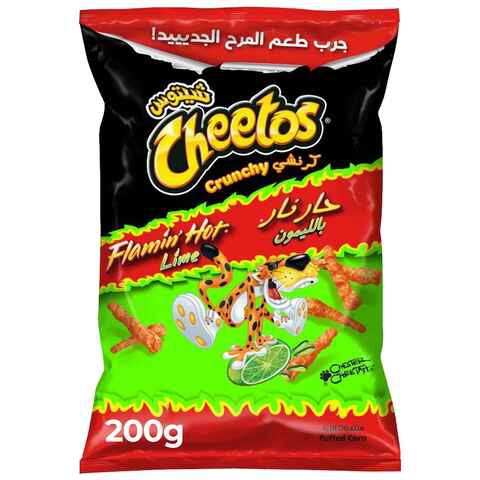 Cheetos Crunchy Flamin Hot Lime Cheese Flavored Snacks  200g