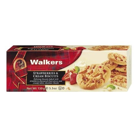 Walker&#39;s Strawberries and Cream Biscuits 150g