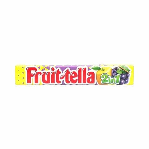 Fruit-tella 2-In-1 Lemon Grape Flavour Chewy Candy 32.4g