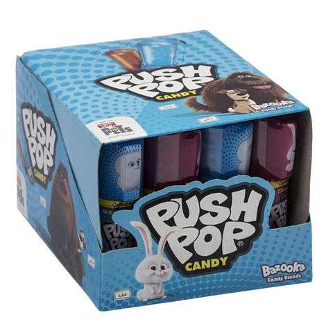 Bazooka Push Pop Blueberry and Cola Flavored Candies 15g x Pack of 20