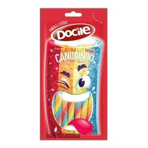 Docile Canudinho Colour Strawberry Citrus Candy 70g