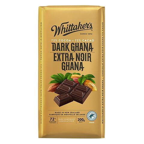 Whittaker&#39;s Dark Ghana Dark Chocolate Bar 200g