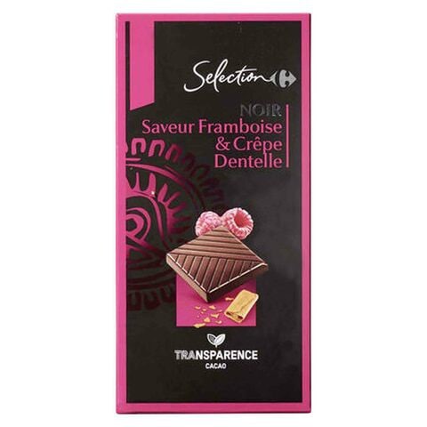  Noir Raspberry And Lace Crepe Chocolate 100g