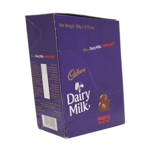 Cadbury Dairy Milk Fruit and Nut Chocolate 100g x Pack of 12